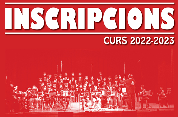 Imatge del cartell informatiu del període d'inscripcions de l'Escola Municipal de Música per al curs 2022-23.