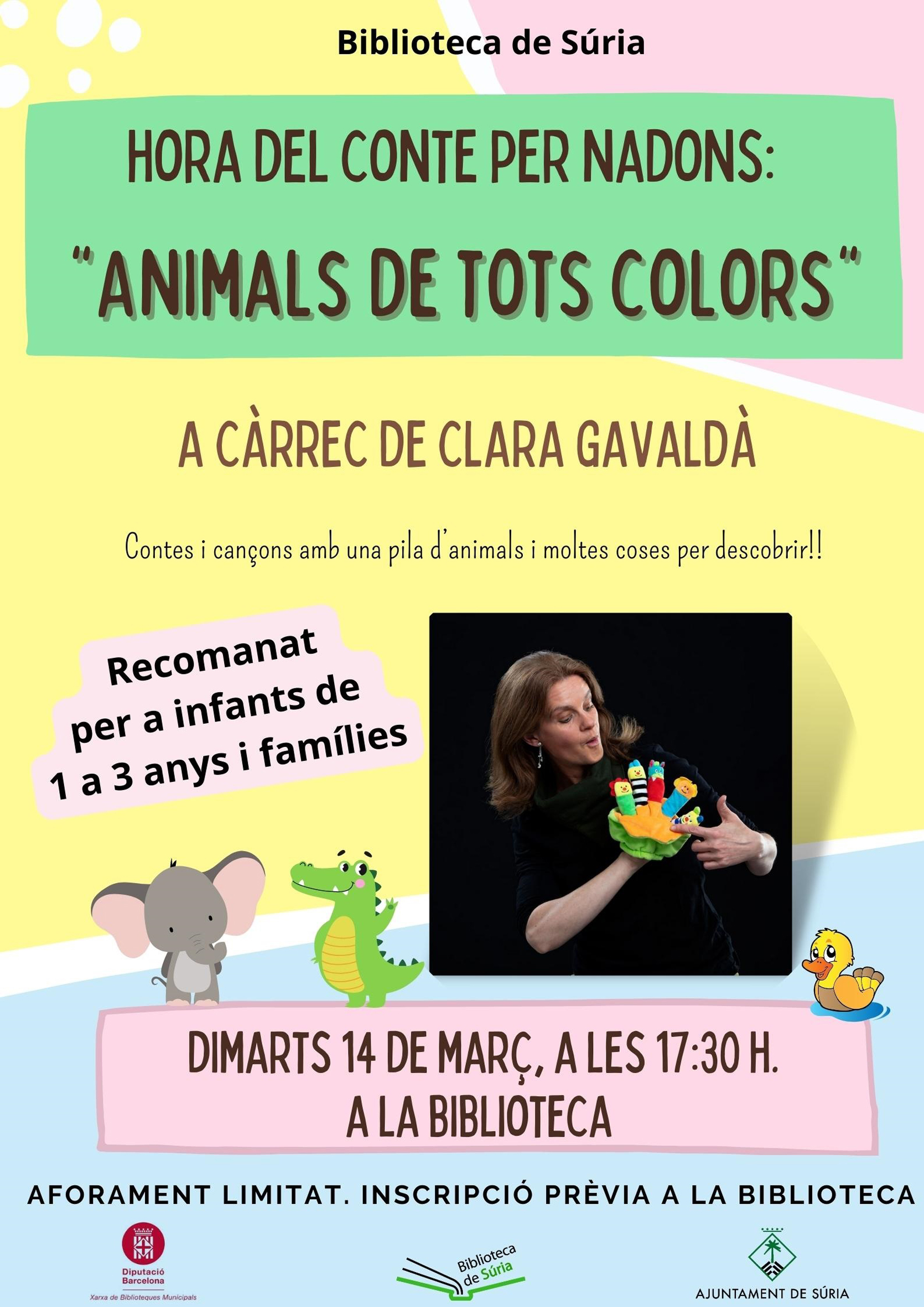 L'Hora del Conte per a nadons: 'Animals de tots colors'