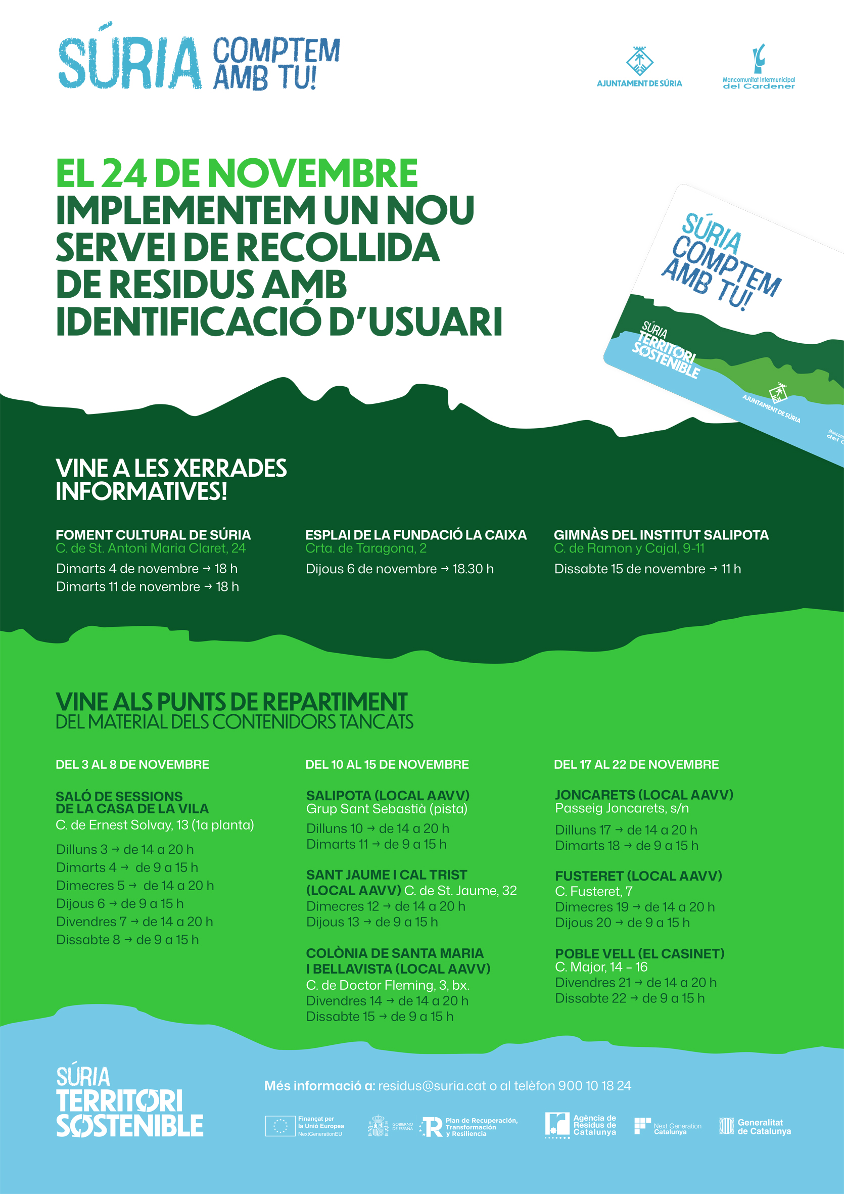 Punt de recollida del material per als nous contenidors al barri de Salipota