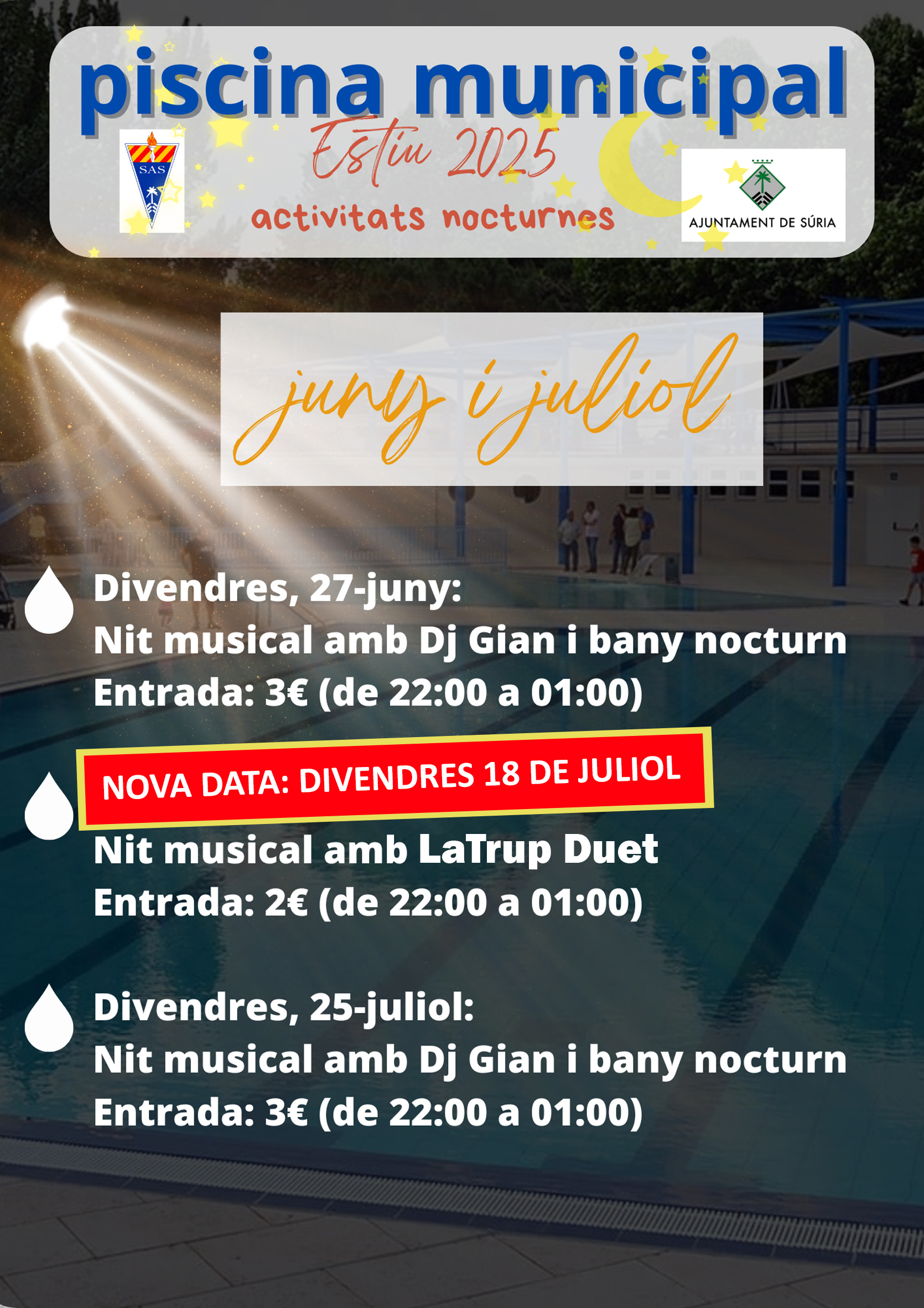 Nit musical amb LaTrup Duet a la Piscina Municipal