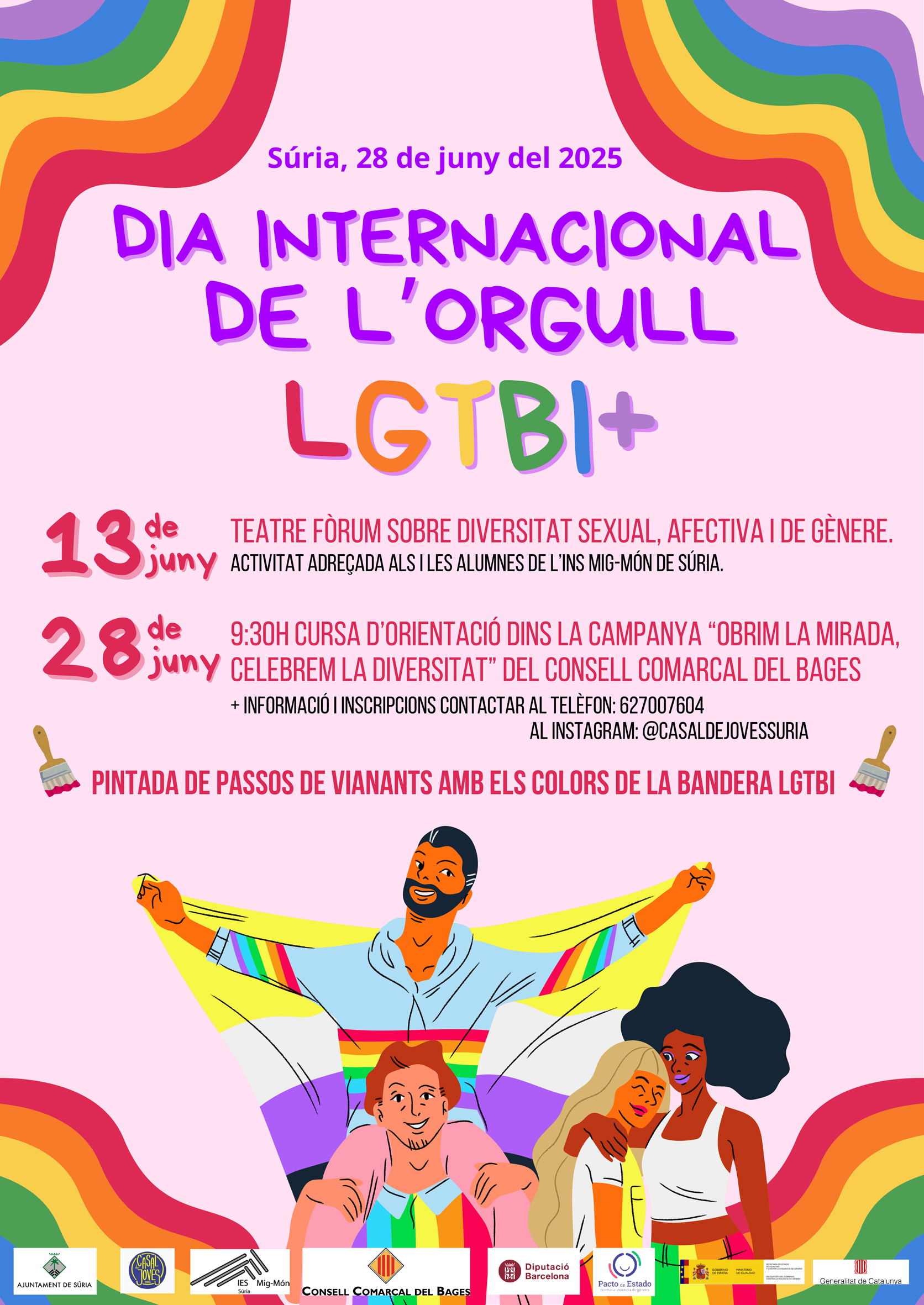 Cartell de les activitats del Dia Internacional de l'Orgull LGTBI+ - Dies 13 i 28 de juny.