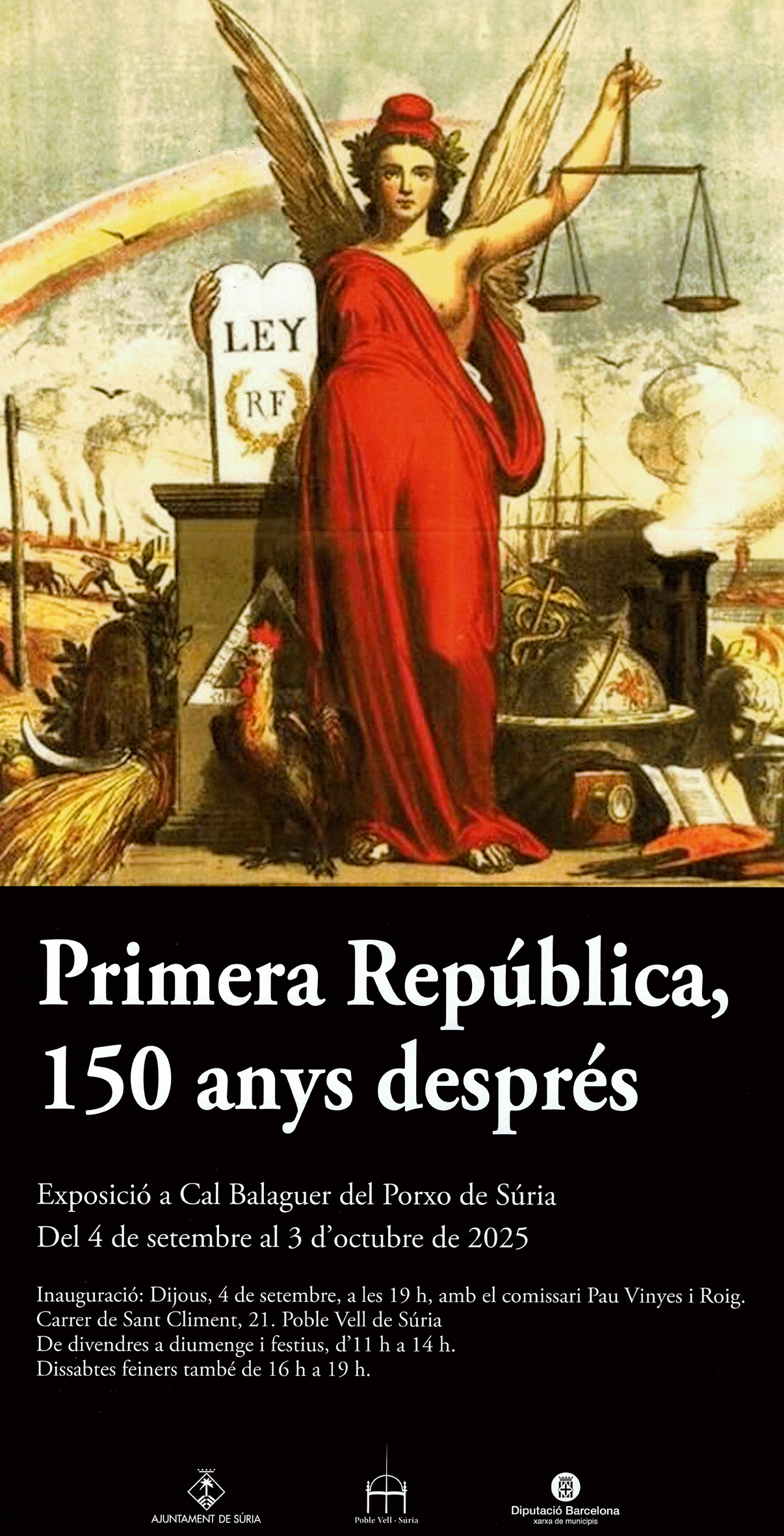 Cartell de l'exposició 'Primera República, 150 anys després' - Del 4 al 3 d'octubre.