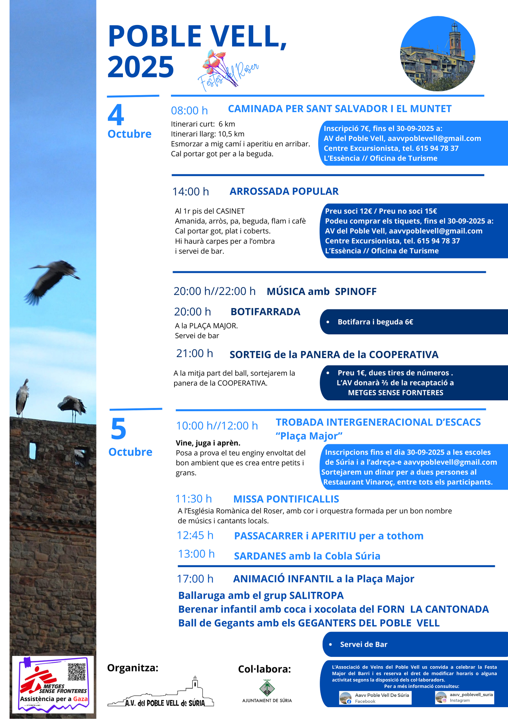 Cartell de les Festes del Roser al Poble Vell - Dissabte 4 i diumenge 5 d'octubre.
