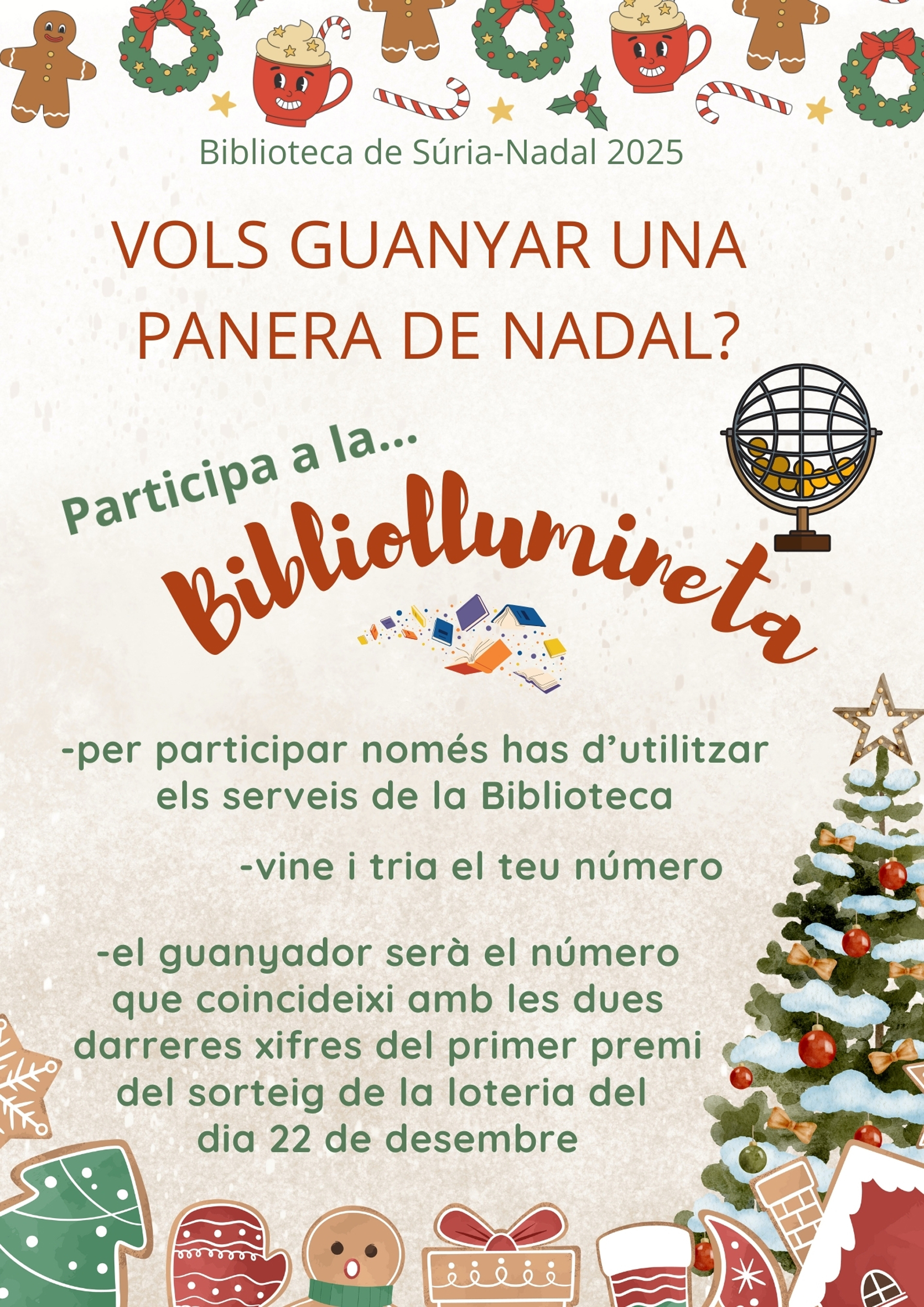 Cartell de la Bibliollumineta de la Biblioteca Pública - Fins al 20 de desembre.