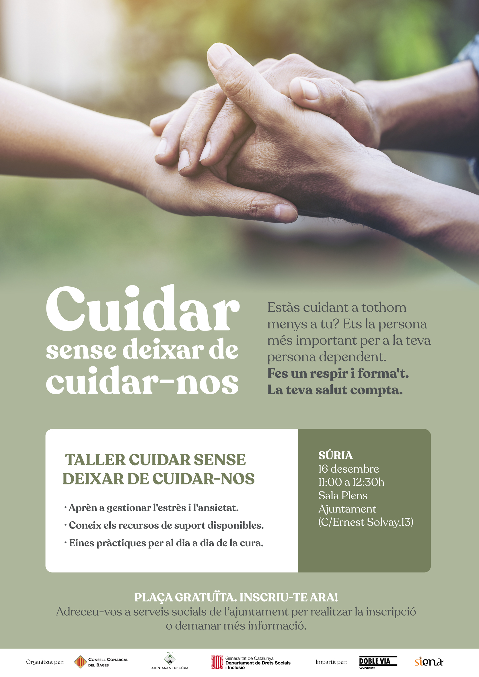 Taller per a persones cuidadores: 'Cuidar sense deixar de cuidar-nos'
