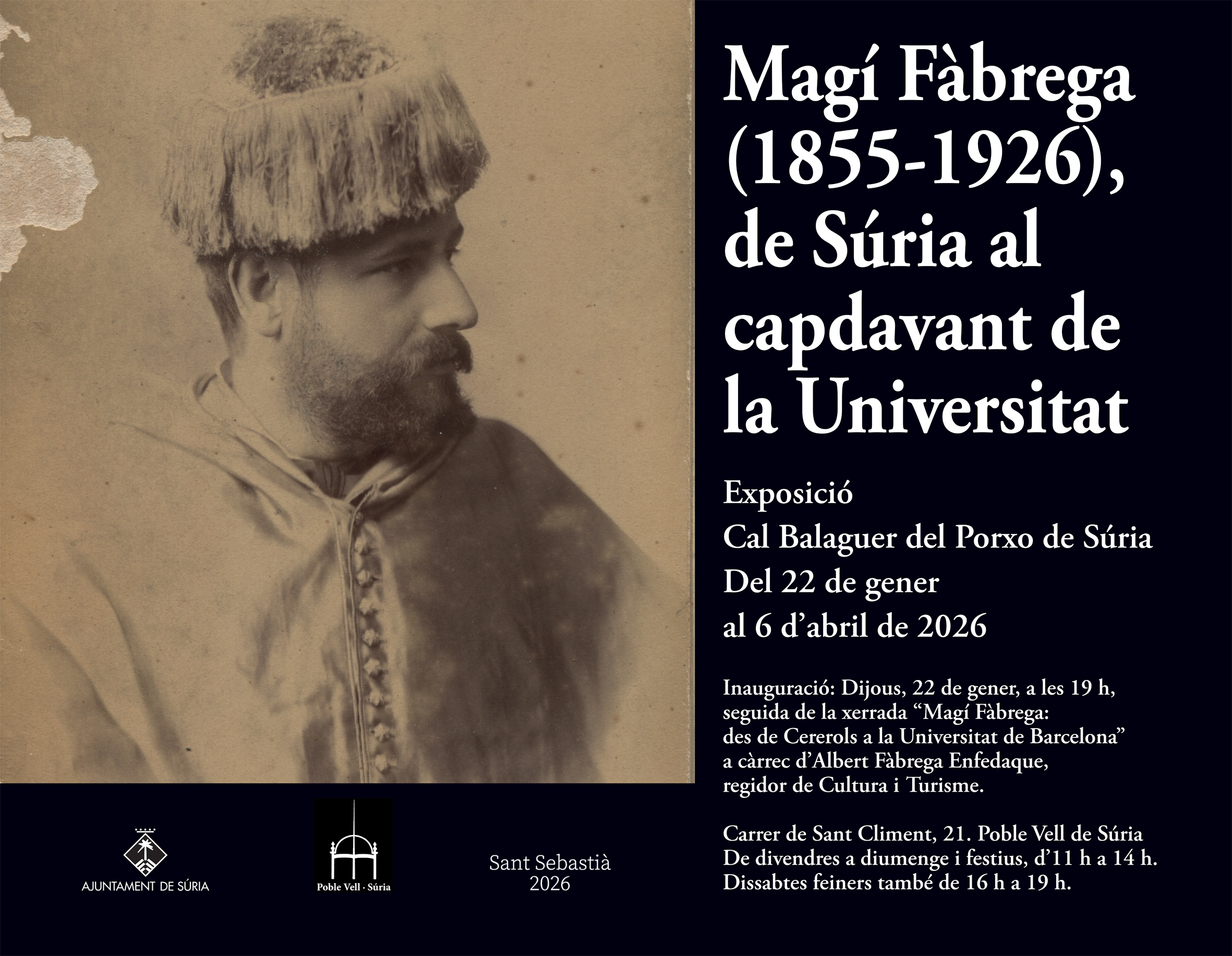 Imatge de difusi&oacute; de l'exposici&oacute; 'Mag&iacute; F&agrave;brega (1855-1926), de S&uacute;ria al capdavant de la Universitat' - Del 22 de gener al 6 d'abril.