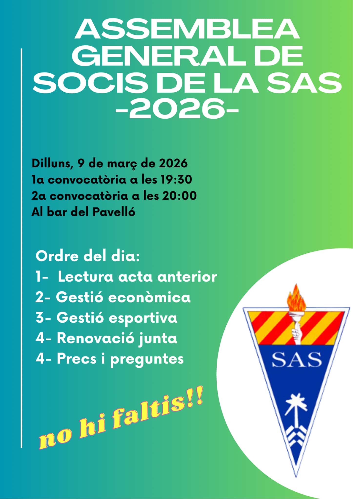 Assemblea general de la Societat Atl&egrave;tica de S&uacute;ria