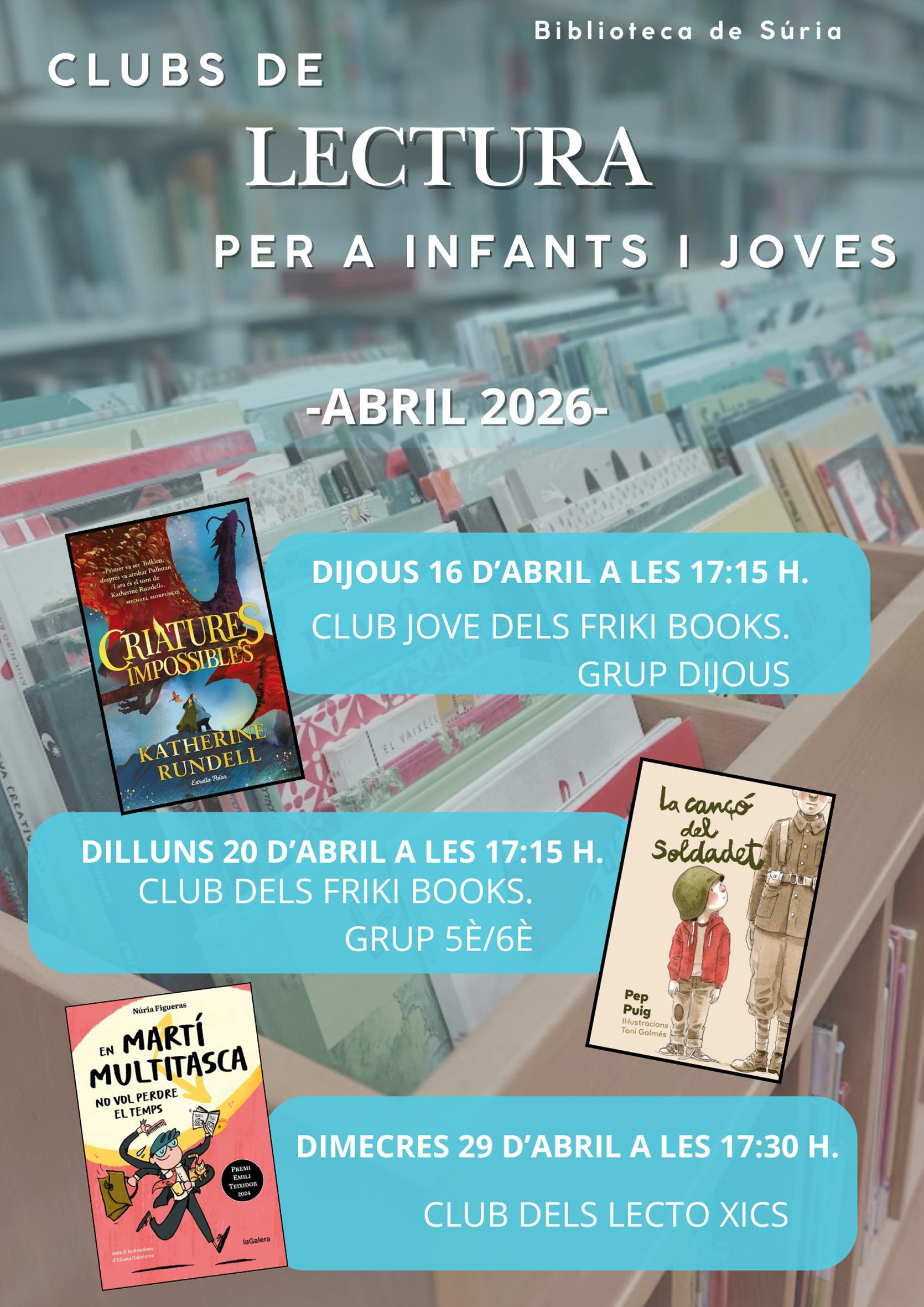 Trobada del Club Jove dels Friki Books (grup dels dijous)