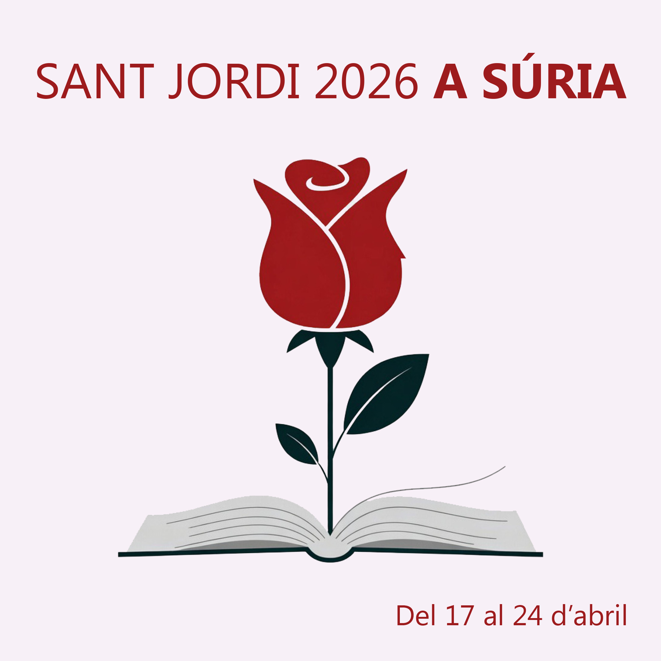 Portada del programa d'actes de Sant Jordi 2026 a S&uacute;ria - Del 17 al 24 d'abril.