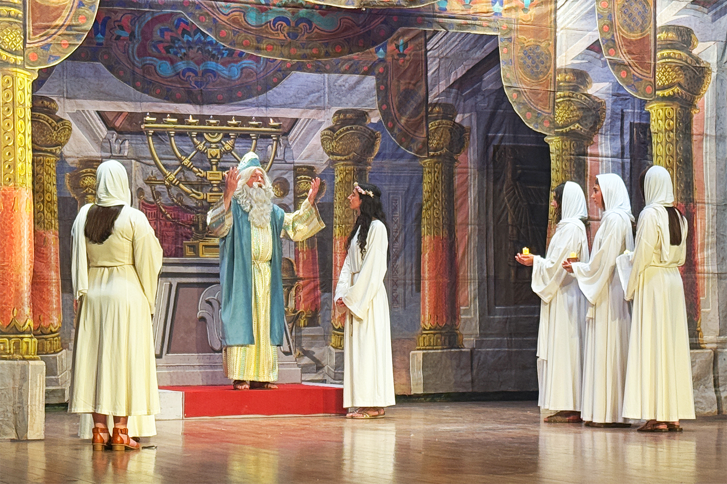 Escena d'Els Pastorets de SÃºria, amb organitzaciÃ³ i posada en escena del Foment Cultural.