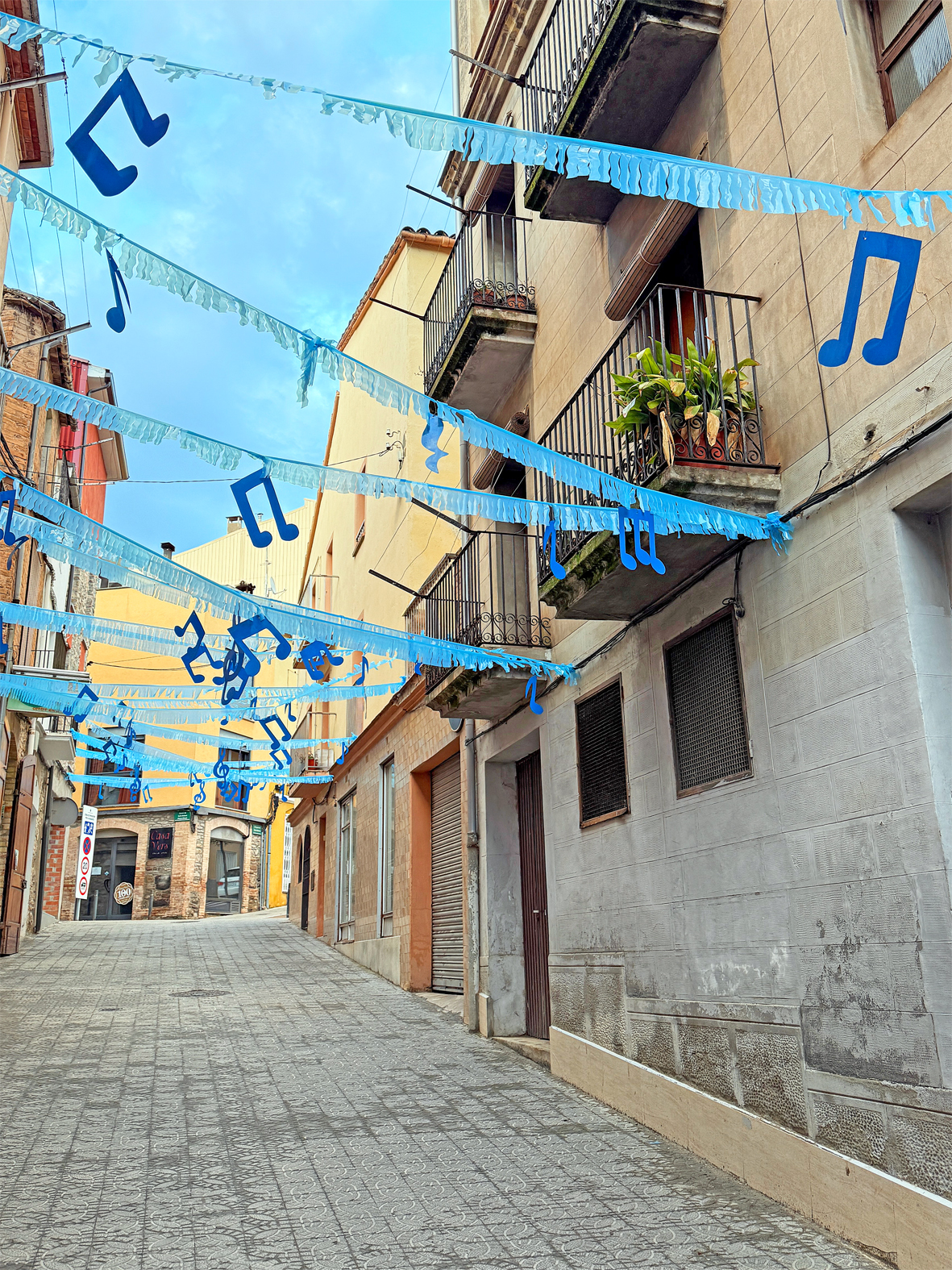 Carrer de la colla caramellaire de la Coral SÃ²rissons, a l'avinguda Santa BÃ rbara.