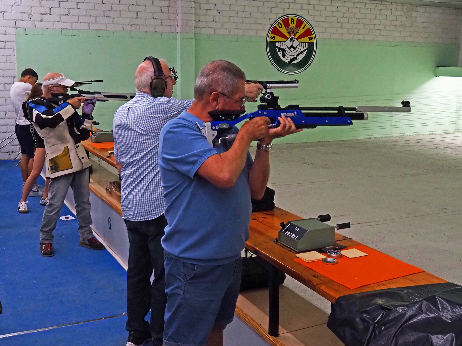 Participants en la Tirada Esportiva del Club de Tir Esportiu, dins del pr&ograve;leg de la Festa Major de S&uacute;ria.