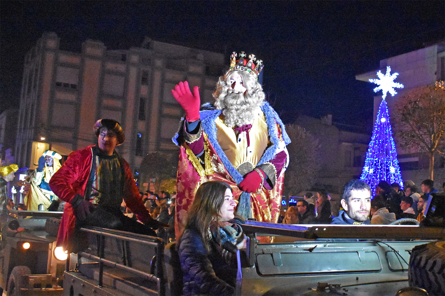 El rei Gaspar, durant la Cavalcada de Reis de SÃºria.