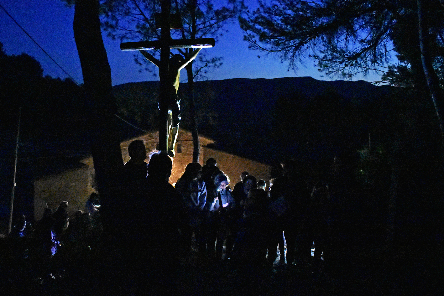 Inici del Via Crucis Nocturn a Sant Salvador, dins dels actes de Setmana Santa a SÃºria.